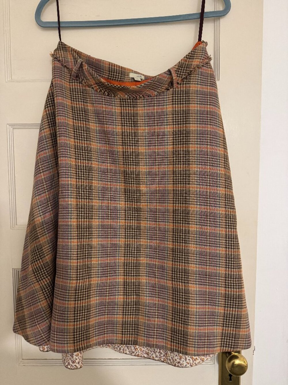 Anthropologie Odille Tales of Yesterday Menswear Plaid Circle Skirt 12